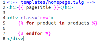 Gedit Twig example with Twig plugin. Photo by Don Tai