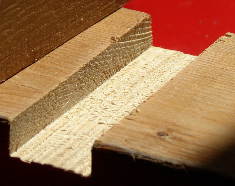 Very simple jig to cut tight dadoes. Inside of dado could be cleaned up with a chisel. Photo 5 by Don Tai
